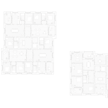 Architecture drawing of a building plan.
