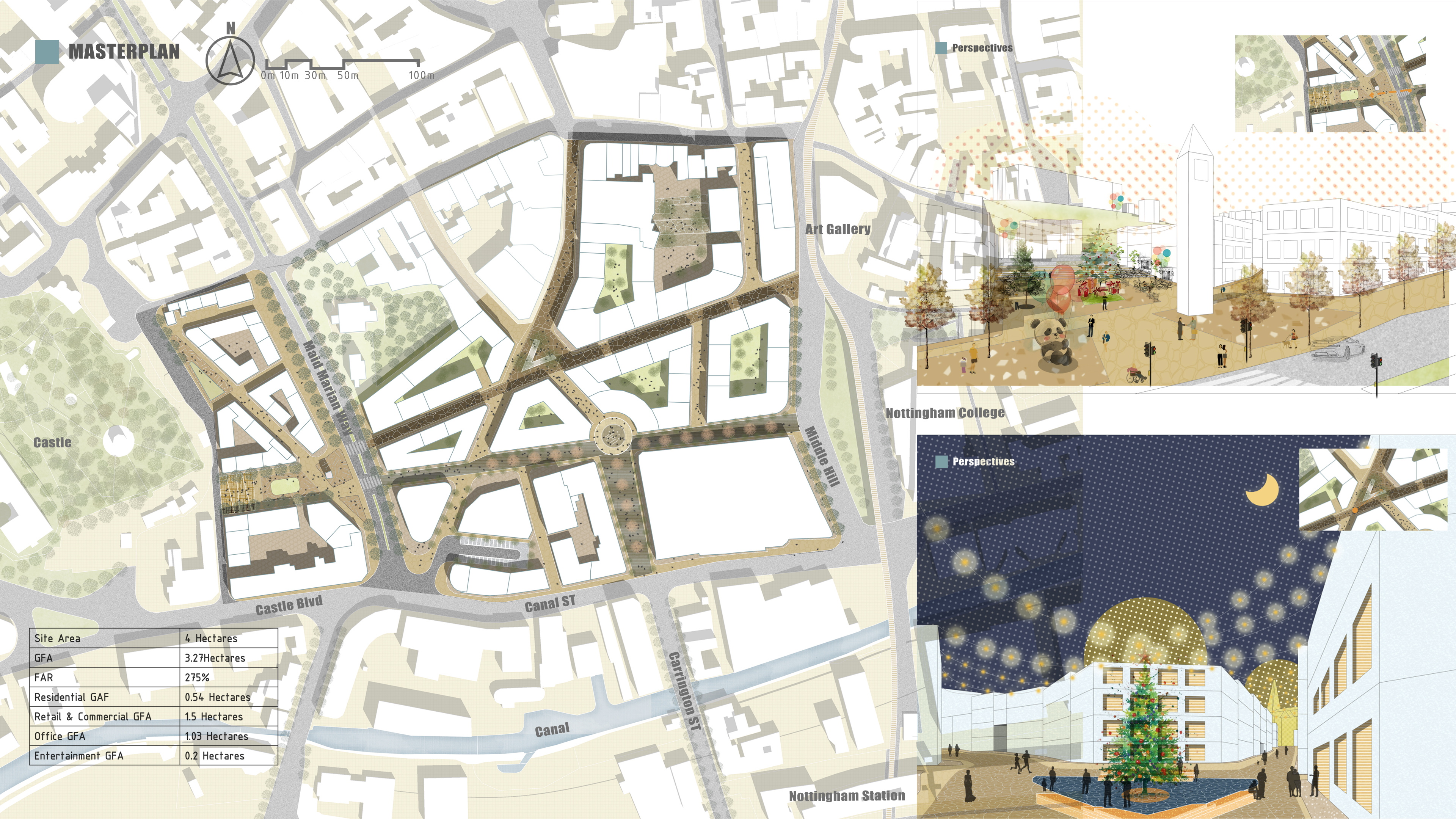 Masterplan & perspectives from Broardmarsh