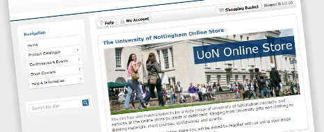 UoN Online Store homepage