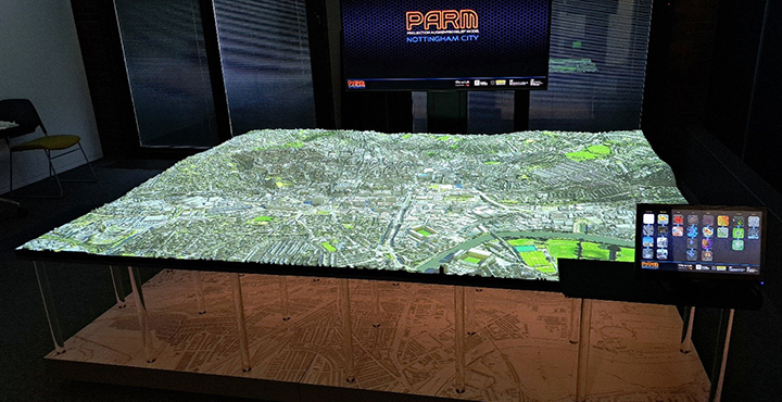Projection Augmented Relief Model (PARM) of Nottingham city