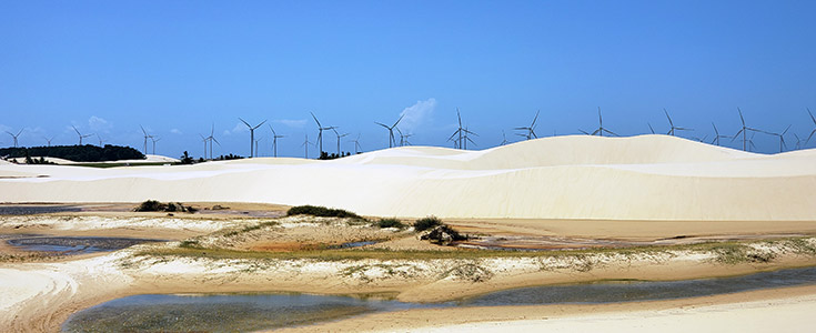 wind farm and sand