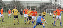 Students taking part in a football match