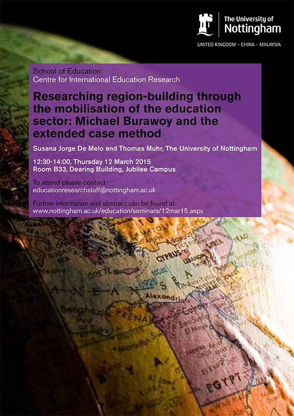 Researching region-building through the mobilisation of the education sector: Michael Burawoy and the extended case method