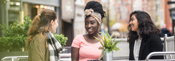 Undergraduate students in Nottingham City Centre 714x249