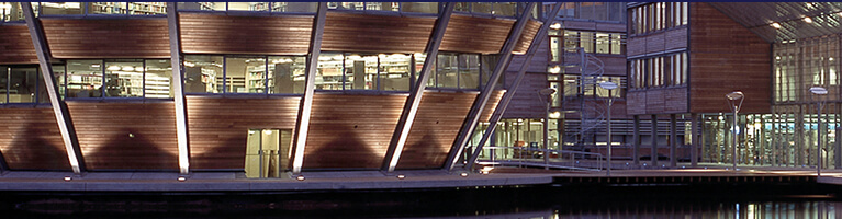 A close shot of the library on Jubilee Campus