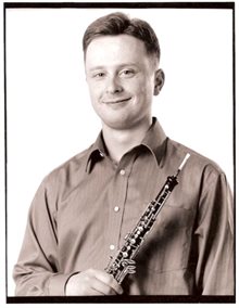 Simon Dewhurst with an oboe