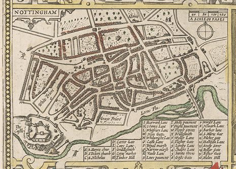 Historical map of Nottingham