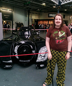 Connor, a happy Batman fan at the London Film and Comicon this summer