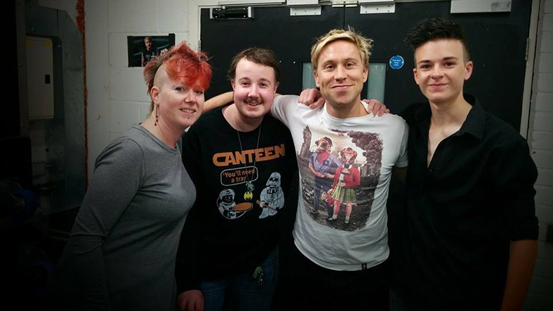Connor meeting Russell Howard backstage before his show at The Engine Shed, Lincoln this October