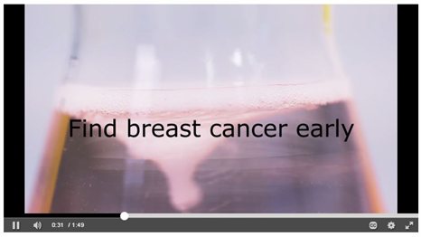 Video still of our breast cancer reseach video, click to watch