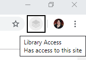 Screenshot showing Library Access icon in the browser toolbar