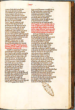 Folio with drawing of leaves to cover blemishes in parchment