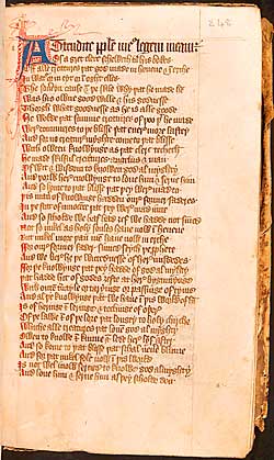 First folio of 'The Lay Folk's Catechism'