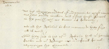 Example of Edward Copinger's handwriting