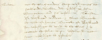 Example of John Tibberd's handwriting