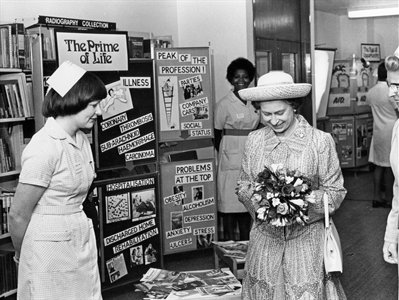 The Queen at the opening of the Queen's Medical Centre Nottingham