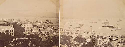 Early photograph of Hong Kong harbour from about 1860