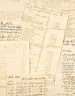 Bundle of bills and vouchers for building works at Clumber Park, Nottinghamshire, 1763 (Ne A 673)