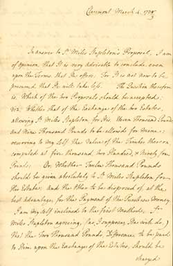 Letter from the 4th Duke of Newcastle upon Tyne, 1739 (Ne 6 D 16/1/518)