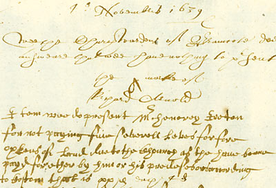 Presentment Bill, written in English, 1639 (AN/PB 303/679)