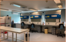 Interior of one of the Biomedical Research Laboratories