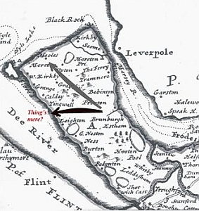 1732 map of Wirral showing possible escape route