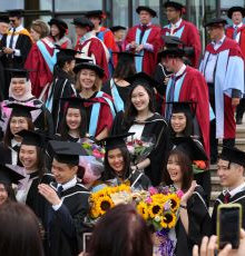 Students at graduation