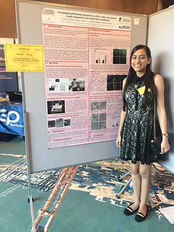 Shehnaz Ahmed wins first prize in the poster competition.