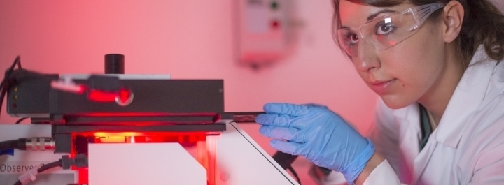 Postgraduate student loading samples into Nanoscribe printer
