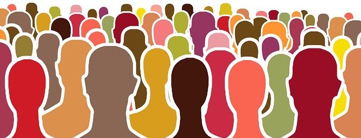crowd of figures in different colours