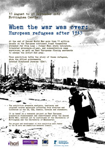 Poster for exibition - When the war was over: European refugees after 1945