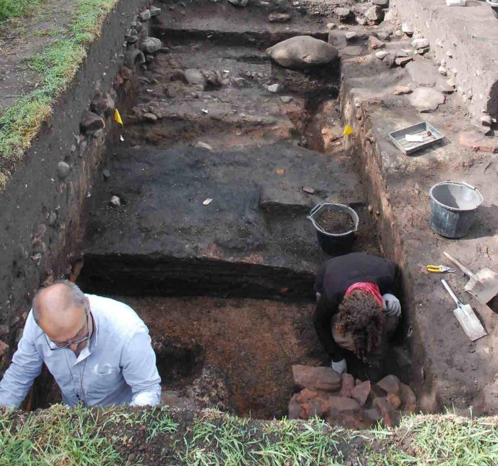 The Roman metalworking complex at Aldborough under excavation in 2021