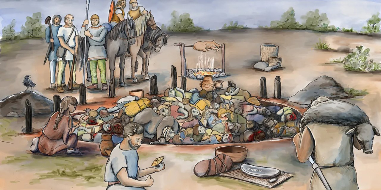 Reconstruction of the burial event at Gomolava by Sarah Nylund