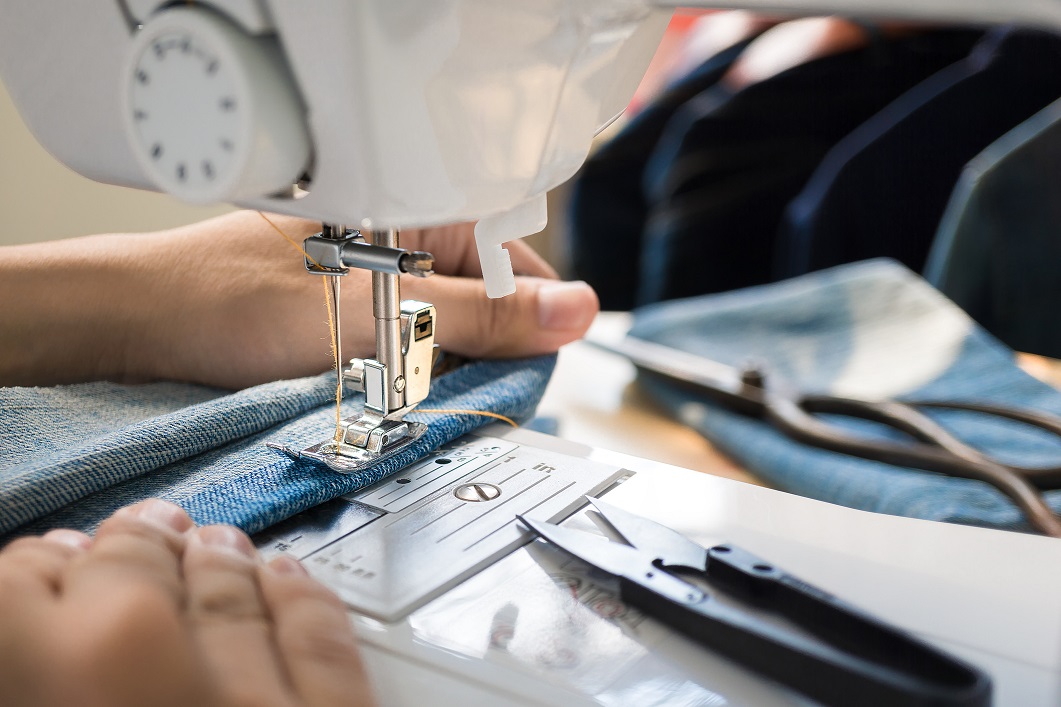 garment worker sewing