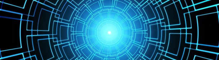 Blue circle with lines