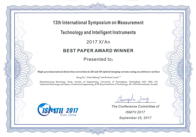 ISMTII 2017 best paper Rong