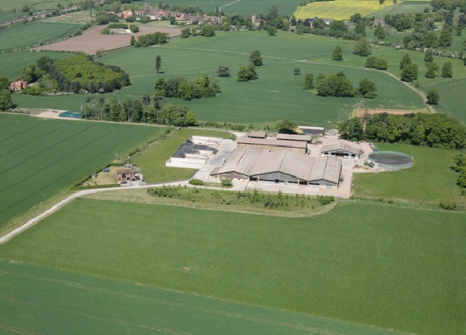 Aerial view of a farm