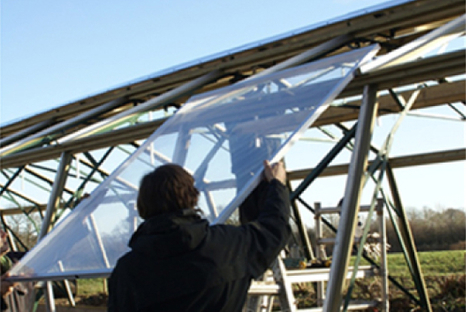 ETFE modular panel installation