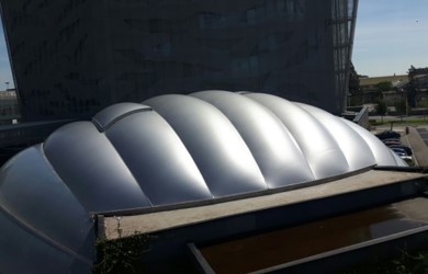 External view of the ETFE roof replaced by Maco Technology srl