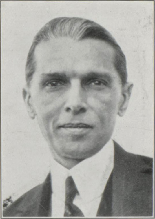 Photograph of Mahomed Ali Jinnah, from the published biographical guide to delegates at the second session of the Round Table Conference, 1931