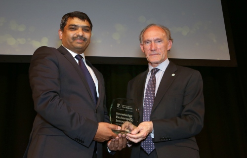 Professor Dileep Lobo receives Knowledge Exchange Award: Societal Impact from Vice Chancellor Professor David Greenaway