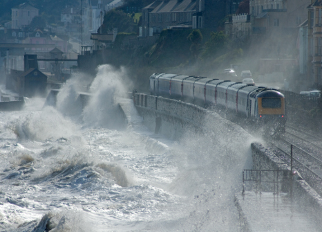 Train and waves