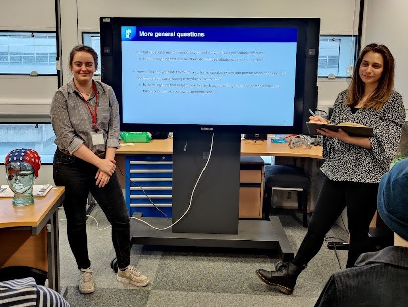 Alex and Eszter presenting at the PPI Meeting, April 2022