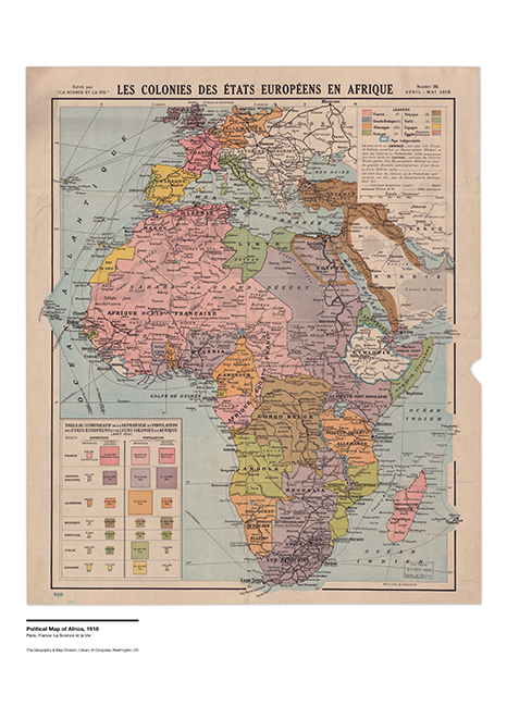 Political Map of Africa, 1918