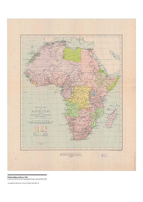 Political Map of Africa, 1921