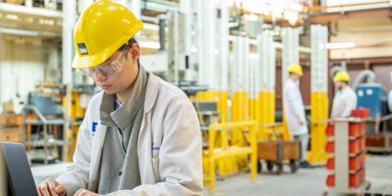 Photo of researcher in a workspace