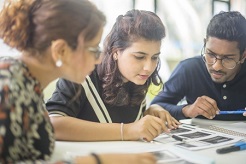 Group of researchers working together