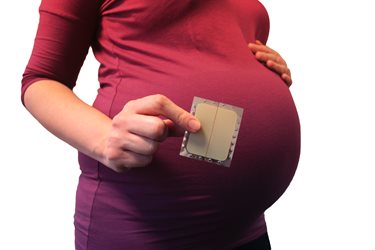 Pregnant woman with nicotine patch