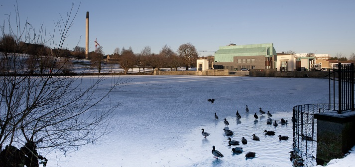 frozen lake at University Park