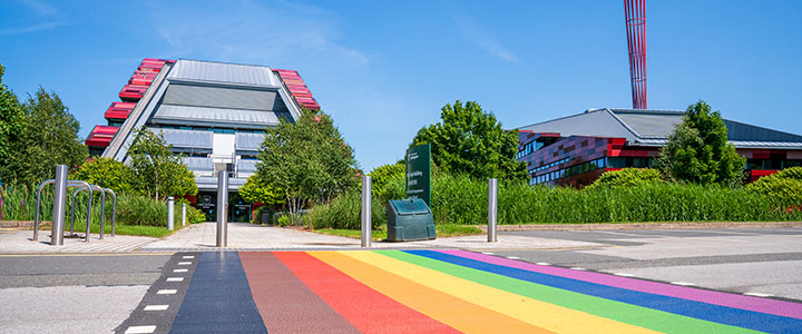rainbow crossing on Jubilee Campus